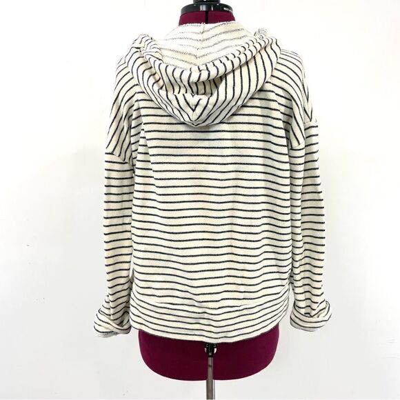 Joie Women's Super Soft Cotton Relaxed Fit Long Sleeve Striped Hoodie M - Picture 2 of 10